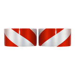 Markeringstape reflecterend klasse 1 - rol 22,5 meter - 50mm - links/rechts