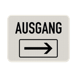 Hinweisschild - Ausgang rechts