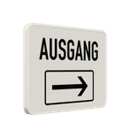 Hinweisschild - Ausgang rechts