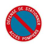Panneau B6a1 interdiction de stationnement - Accès pompiers