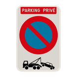 Panneau défense de stationner B6a1 - parking privé avec remorquage