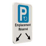 Panneau de stationnement - Borne de recharge + Fléches d'indication