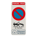 Panneau mise en fourrière B6a1 - stationnement interdit avec logo