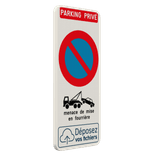 Panneau mise en fourrière B6a1 - stationnement interdit avec logo