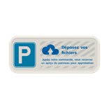 Panneau de parking personnalisé 500x200mm avec design sur mesure