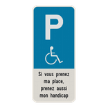 Panneau parking PMR avec texte 100 % personnalisable