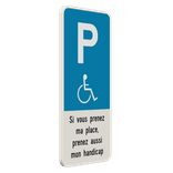 Panneau parking PMR avec texte 100 % personnalisable