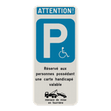 Panneau parking PMR sur mesure avec texte personnalisable