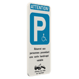 Panneau parking PMR sur mesure avec texte personnalisable