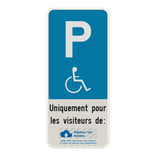 Panneau parking PMR avec logo et texte personnalisés