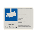 Hinweisschild Videoüberwacht nach DSGVO - reflektierend