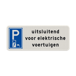 Verkeersbord gereserveerd elektrische voertuigen - reflecterend