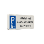 Verkeersbord gereserveerd elektrische voertuigen - reflecterend