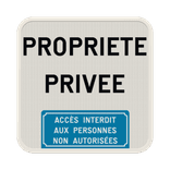 Panneau propriété privée avec texte au choix