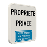 Panneau propriété privée avec texte au choix