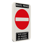 Panneau accès interdit texte personnalisable