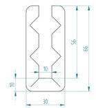 Flexibler Stoßschutz aus Kunststoff 1000x150x10mm - selbstklebend