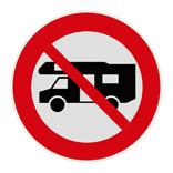 Panneau de signalisation camping-cars interdits