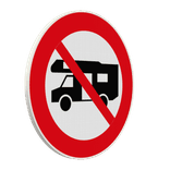 Panneau de signalisation camping-cars interdits