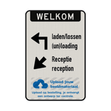 Routebord bedrijven terrein met 2 verwijzingen + logo - reflecterend