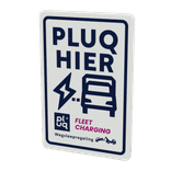 Verkeersbord oplaadpunt PLUQ HIER - reflecterend