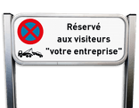 Panneau de stationnement - Réservé aux visiteurs - Nom de l'entreprise