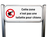 Panneau pour chien avec logo et texte personnalisable sur poteaux