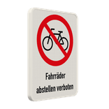 Schild Fahrräder abstellen verboten - reflektierend