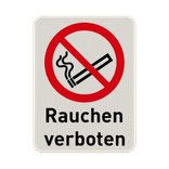 Verbotsschilder Rauchen verboten mit Text - reflektierend