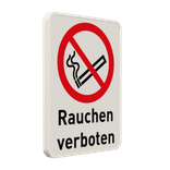 Verbotsschilder Rauchen verboten mit Text - reflektierend