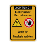 Schild Elektrischer Betriebsraum, Unbefugten Zutritt verboten - reflektierend
