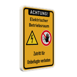 Schild Elektrischer Betriebsraum, Unbefugten Zutritt verboten - reflektierend
