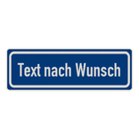 Verkehrsschilder mit Wunschtext blau/weiß 3:1 - reflektierend