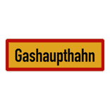 Schild Gashaupthahn - reflektierend