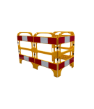 Barrière de chantier pliable TS Fold jaune 4 parties réfléchissantes