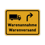 Verkehrsschild - Warenannahme/Warenversand mit Piktogram/Pfeil - reflektierend