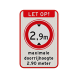 Bord maximale doorrijhoogte (RVV C-19) - reflecterend