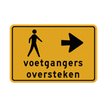 Omleidingsbord voetgangers oversteken (werk in uitvoering) - reflecterend