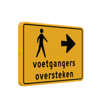Omleidingsbord voetgangers oversteken (werk in uitvoering) - reflecterend