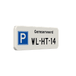 Parkeerplaats bord gereserveerd + kenteken - reflecterend