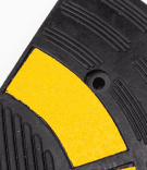 Eckstück für Bordsteinrampe aus Gummi 450x450x200mm - schwarz/gelb