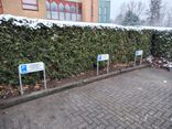 Parkeerplaats bord type TS - Parkeren gereserveerd bezoekers/medewerkers + bedrijfsnaam - reflecterend