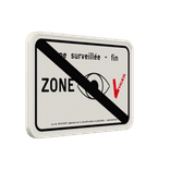 Panneau VIGILIS - Fin de la zone surveillée - Surveillance Belge
