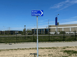 Verkeersbord exit uitgang linksaf - reflecterend