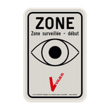 Panneau VIGILIS - Début de la zone surveillée - Suveillance Belge