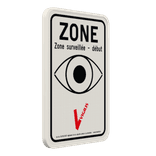 Panneau VIGILIS - Début de la zone surveillée - Suveillance Belge