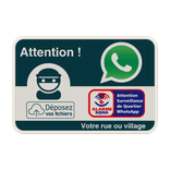 Panneau WhatsApp - SQWA - Les voisins veillent - Logo personnalisé