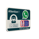 Panneau WhatsApp - SQWA - Les voisins veillent - Logo personnalisé