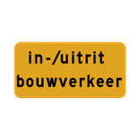 Verkeersbord in-/uitrit bouwverkeer - RVV OB624t - reflecterend