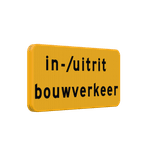 Verkeersbord in-/uitrit bouwverkeer - RVV OB624t - reflecterend